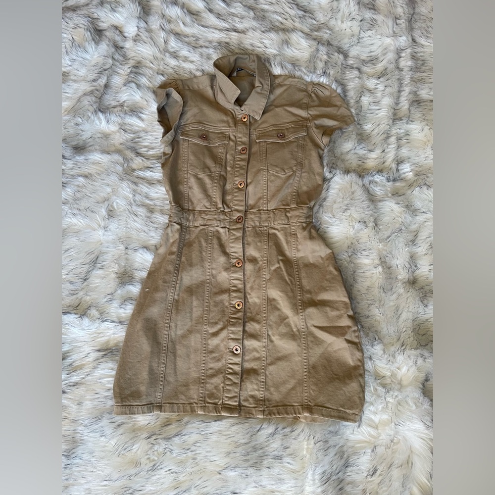 ZARA Demin button up mini dress